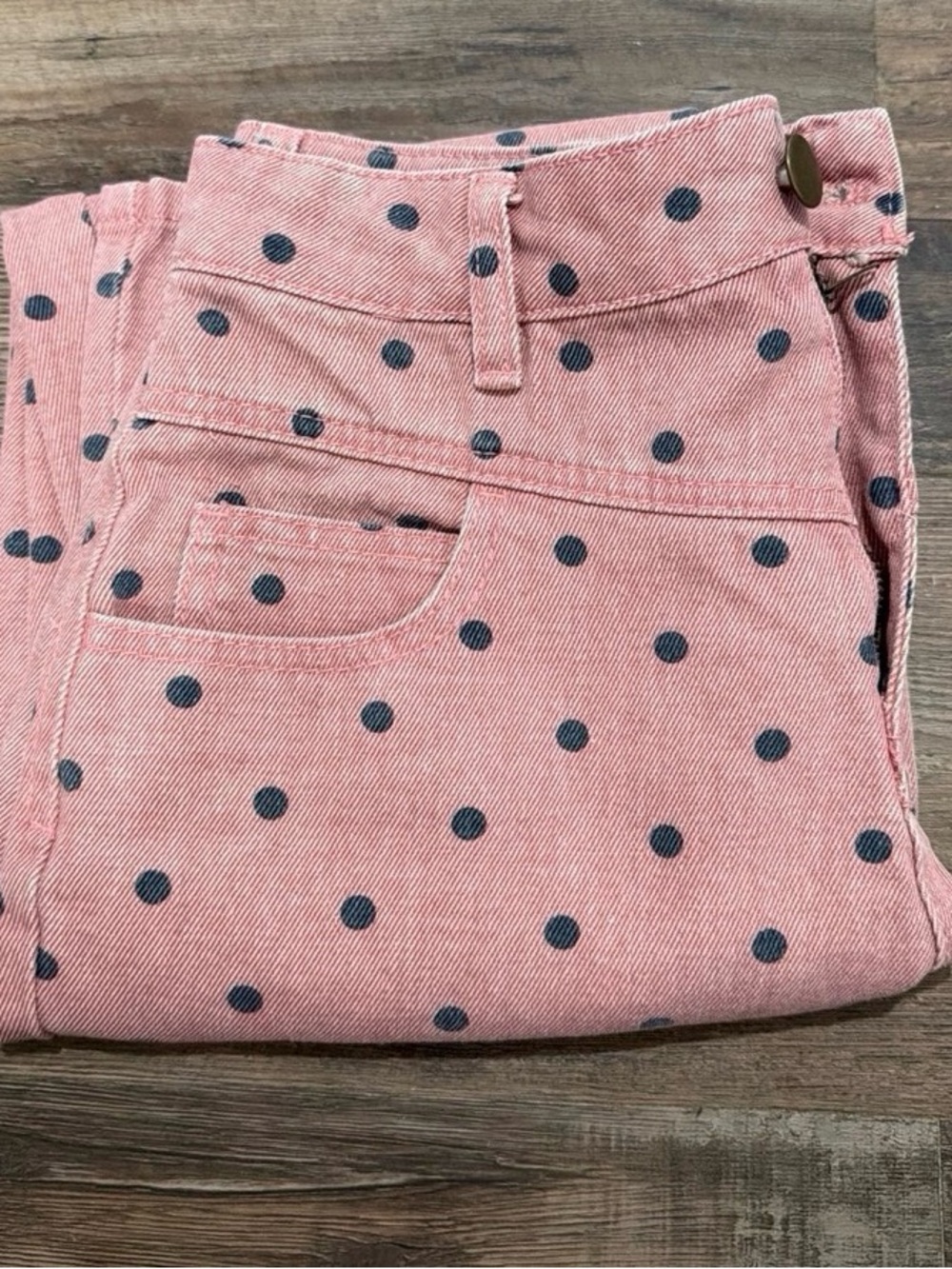 easel Pink Polka Dot High-Waist Jeans